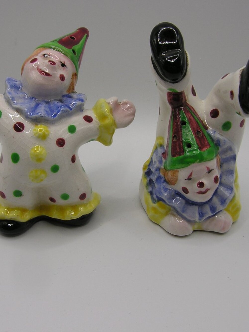 Vintage Tumbling Clown Salt and Pepper Set